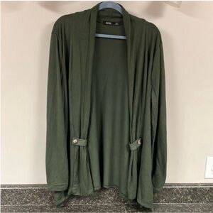 12/2  Cure army green open jacket cardigan button detail 2x